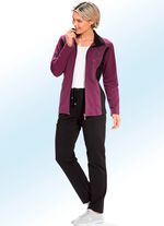 Freizeitanzug mit Kontrasteins&auml;tzen und Zierpaspeln 