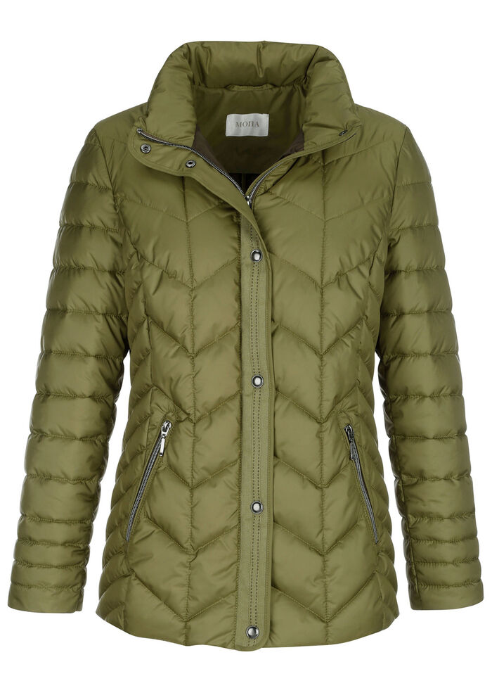 Steppjacke mit Reißverschluss unter der Druckerleiste 