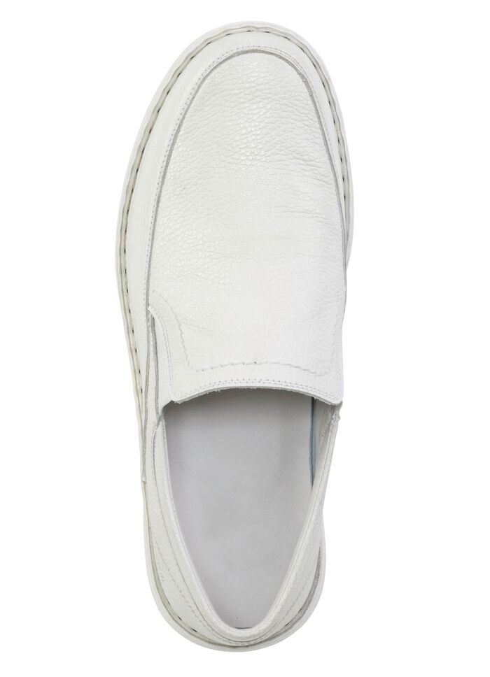 GINO GALANTE Slipper aus genarbtem Nappaleder NATURWEISS