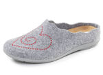Laurina, klassische Damen-Hausschuhe, mit herausnehmbarem Fußbett HELLGRAU