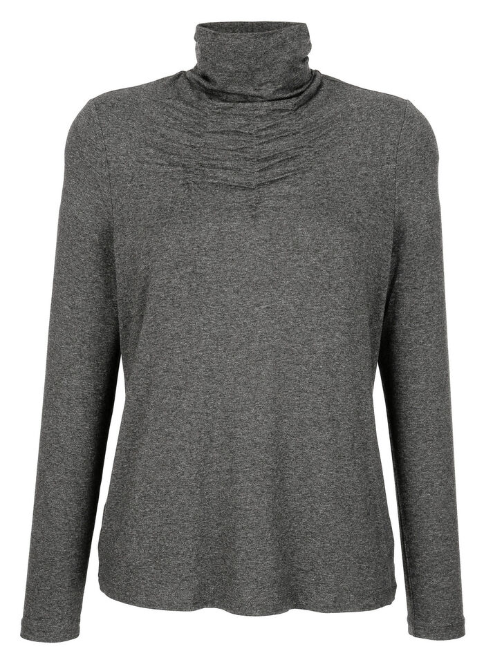 Shirt mit Raffungen in 5 Farben ANTHRAZIT