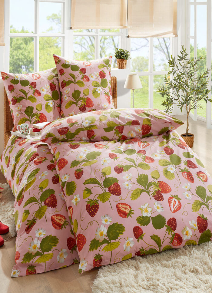 Bettwäsche-Garnitur mit Erdbeer-Motiv ROSE
