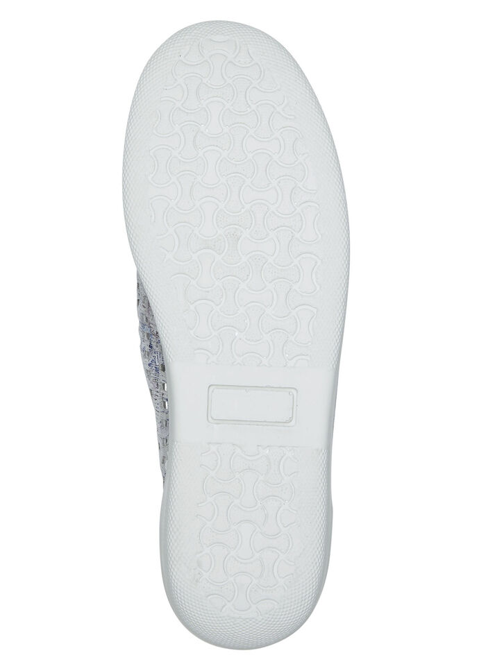 ELENA EDEN, sommerliche Damen-Slipper, Weite G, mit herausnehmbarem Fußbett SILBERGRAU