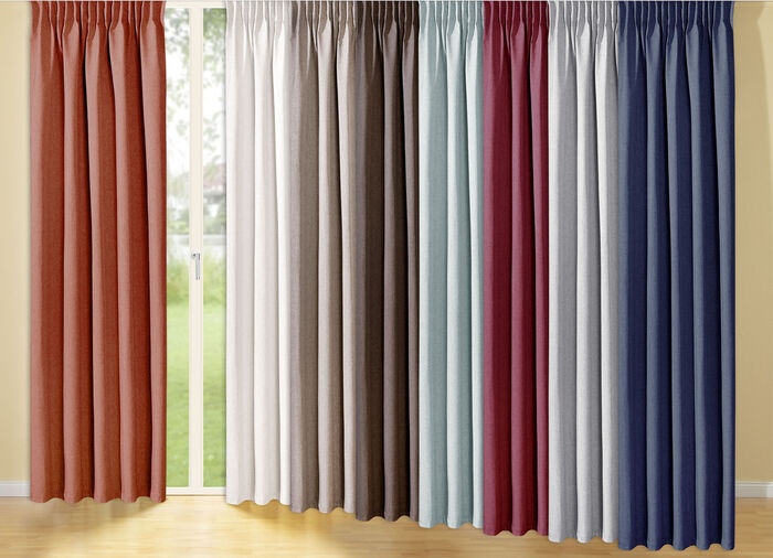 Energiespar-Verdunkelungsschals in Leinenoptik BLAU