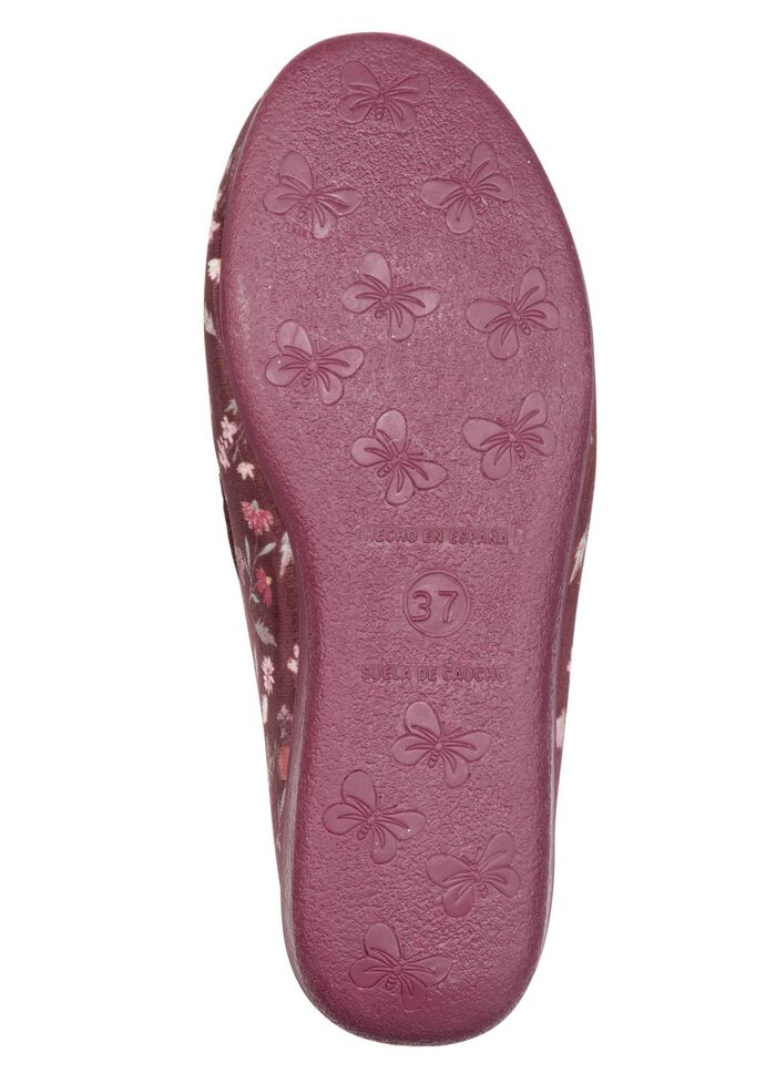 Klassische Damen-Hausschuhe, mit Gummizug BORDEAUX