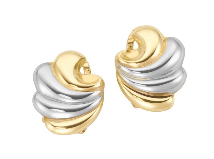 Geschwungene Ohrclips in Bicolor 