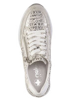 Rieker Schnür-Sneaker aus bedrucktem Synthetikmaterial HELLGRAU-SILBER