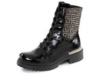 Rieker, stylische Damen-Stiefeletten, Winterschuhe, mit Rei&szlig;verschluss SCHWARZ-GOLD