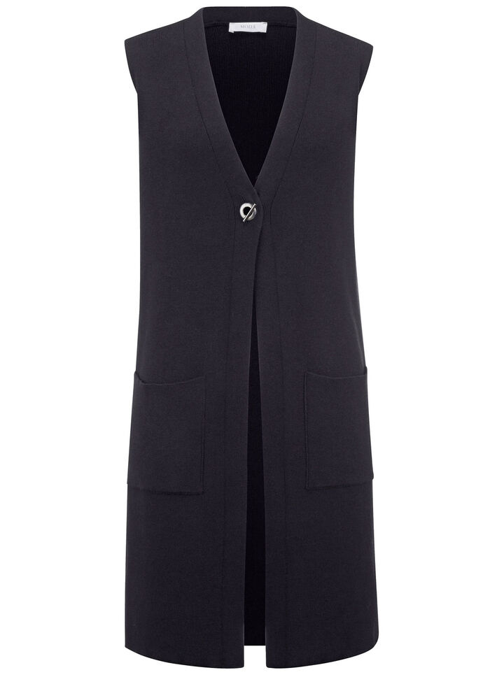 Strickweste mit dekorativem Verschluss SCHWARZ