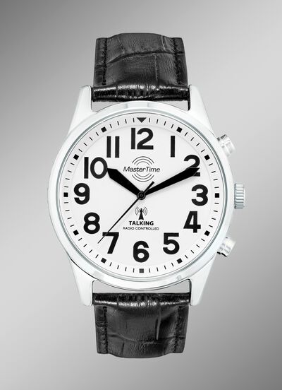 Funk-Herrenuhr mit sprechender Zeitansage 