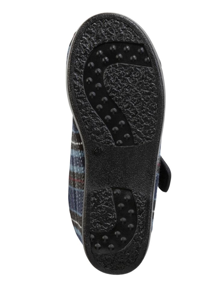 Stiefelette aus kariertem Textilmaterial 