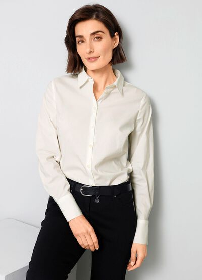 Bluse mit Hemdkragen 