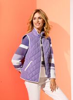 Steppweste mit Kontrastpaspelierung LILA