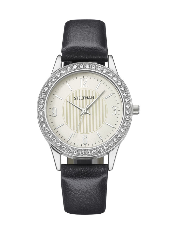 Quartz-Damenuhr mit 3 wechselbaren Lünetten 