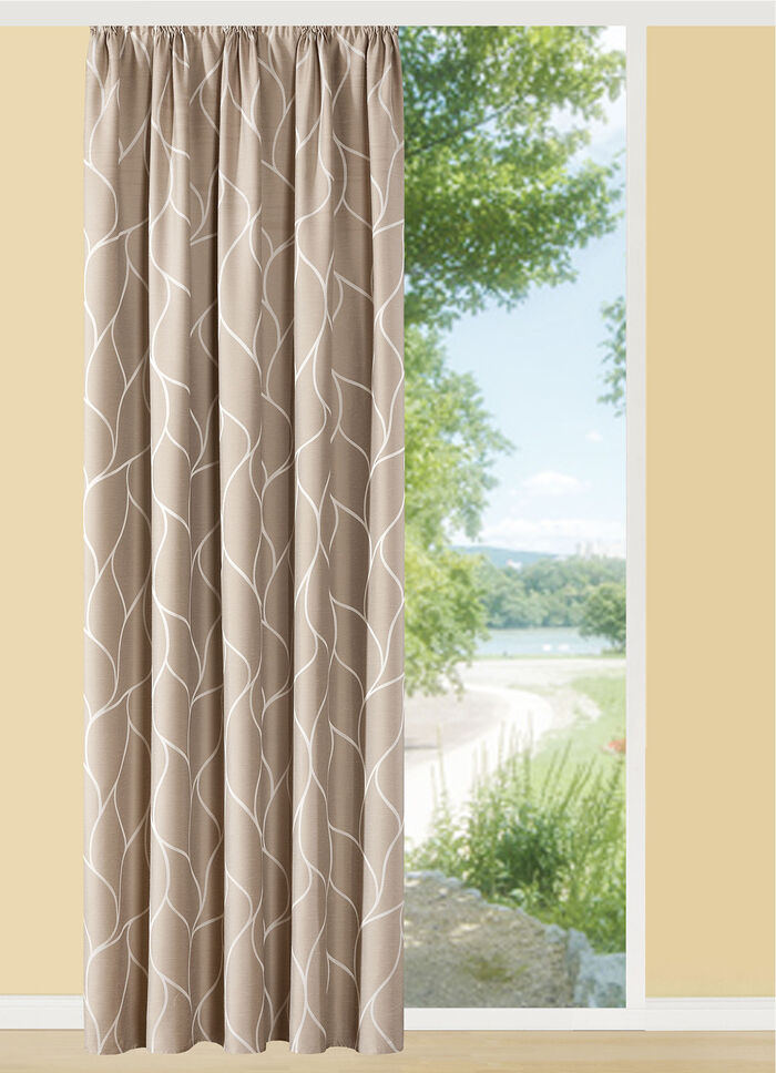 Übergardine mit schönem Wellendessin BRAUN