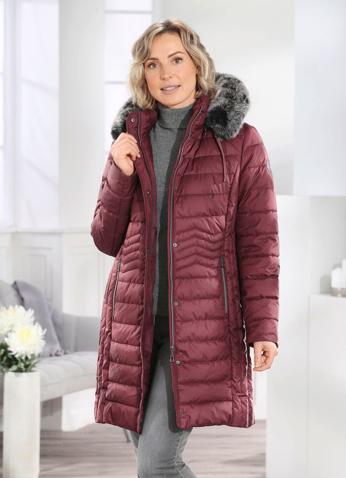 Kurzmantel mit seitlicher L&auml;ngssteppung 