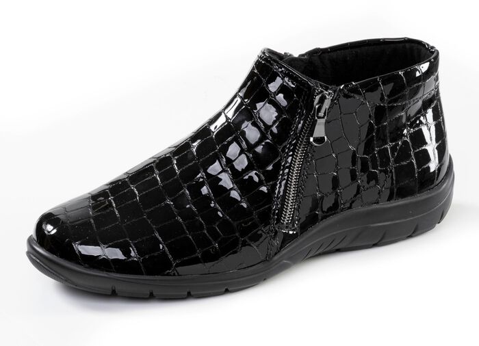 ELENA EDEN, bequeme Damen-Boots, Weite H, mit herausnehmbarem Fu&szlig;bett SCHWARZ