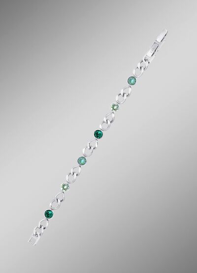 Armband mit gr&uuml;nen Kristallen 