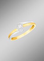 Damenring in Bicolor mit 13 Brillanten 