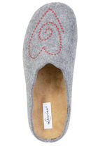 Laurina, klassische Damen-Hausschuhe, mit herausnehmbarem Fußbett HELLGRAU
