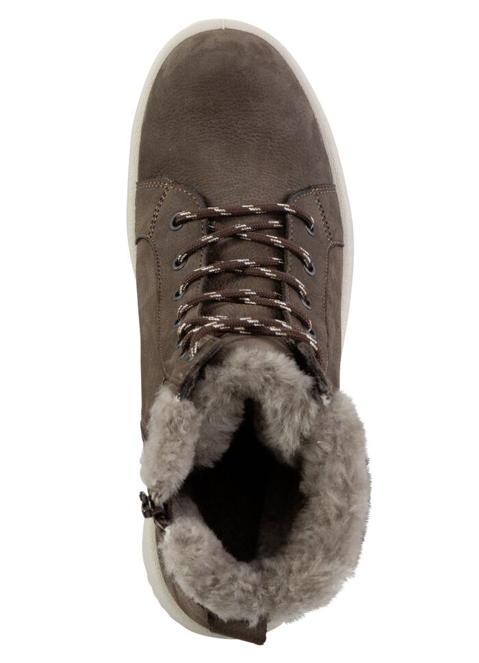 Schn&uuml;r-Bootie aus echtem Lammfell NUGAT