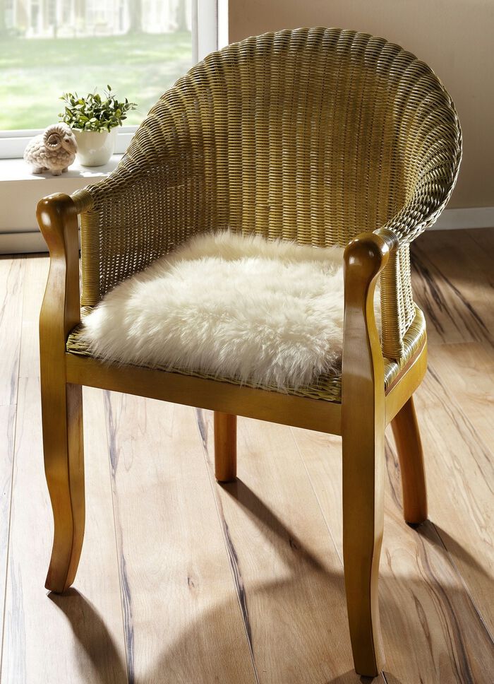 Merino-Lammfell-Sitzauflage in Tierform BEIGE