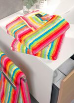 Walkfrottier-Serie aus reiner Baumwolle BUNT GESTREIFT