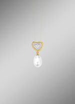 Herz-Anh&auml;nger mit S&uuml;&szlig;wasser-Zuchtperle und synth. Zirkonia 