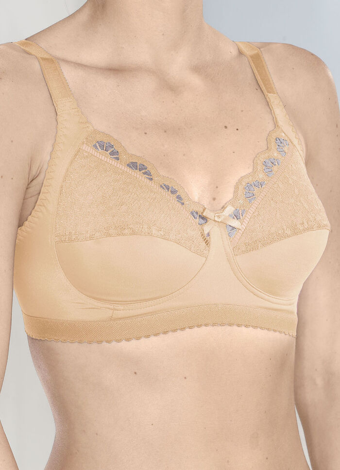 Laurina Zweierpack BH mit farbharmonischer Elastikspitze 