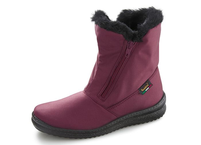 ELENA EDEN, atmungsaktive Damen-Stiefeletten, Winterschuhe, Weite G, mit Rei&szlig;verschluss BORDEAUX