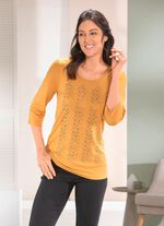 Shirt mit kontrastfarbenen Zierpl&auml;ttchen in 2 Farben 