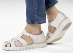 ELENA EDEN, sommerliche Damen-Slipper, Weite H, mit herausnehmbarem Fußbett ECRU-BEIGE