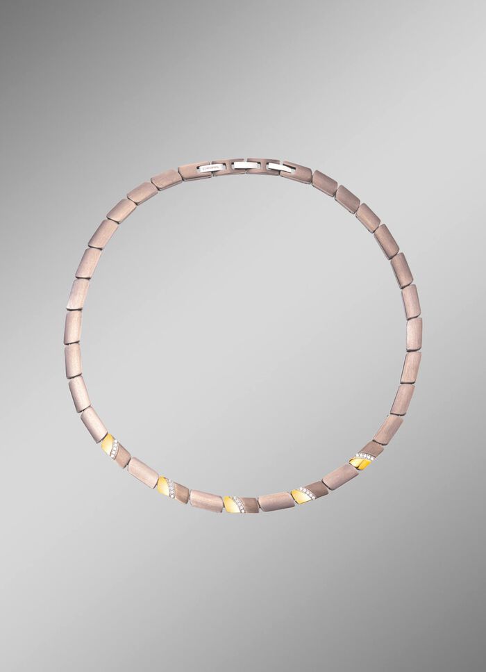 Halskette in Bicolor mit synth. Zirkonia 