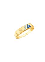 Damenring mit Diamant und Safir 