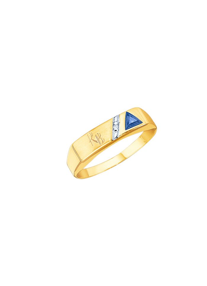 Damenring mit Diamant und Safir 
