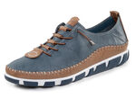 Gemini, leichte Damen-Schnürschuhe, Weite G, mit herausnehmbarem Fußbett JEANS-BRAUN