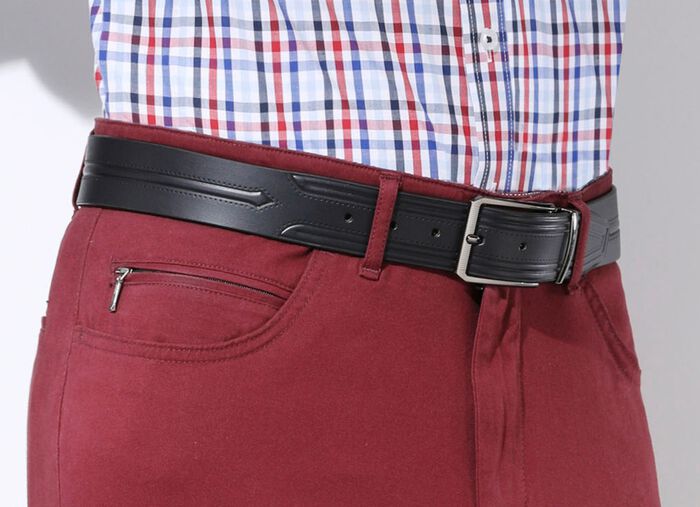 GINO GALANTE Herren-G&uuml;rtel inkl. Box, zum K&uuml;rzen, 4 cm breit SCHWARZ