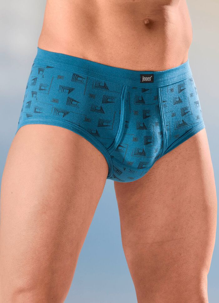 Viererpack Slips aus Feinripp, allover dessiniert 