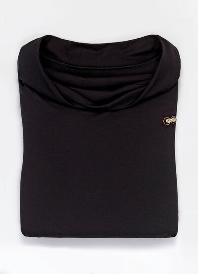 Shirt mit Wasserfallausschnitt in 2 Farben 