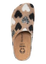Mubb Wollfilz-Pantoffel mit frechem Herzchen-Dessin BEIGE-SCHWARZ