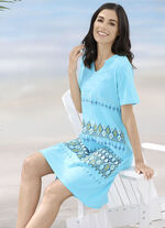 Zweierpack Kleider mit platziertem Druckdessin, aus reiner Baumwolle 