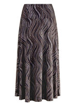 Rock mit edel schimmerndem Glanzdruck SCHWARZ-BRAUN-MULTICOLOR