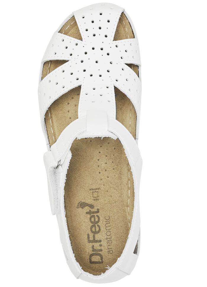 ELENA EDEN, klassische Damen-Sandalen, Weite H, mit Klettverschluss WEISS
