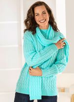 Pullover mit Schal in weicher Qualit&auml;t 