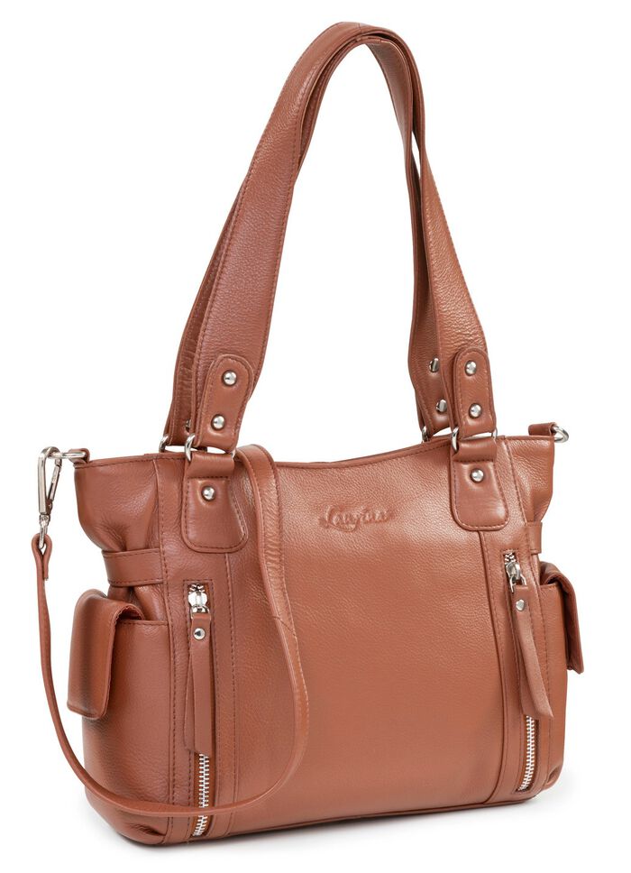 Laurina, Tasche, Damen, mit abnehmbarem, verstellbarem Umh&auml;ngeriemen COGNAC