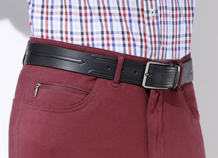 GINO GALANTE Herren-Gürtel inkl. Box, zum Kürzen, 4 cm breit SCHWARZ