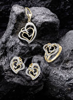 Herz-Anhänger mit 45 Diamanten 