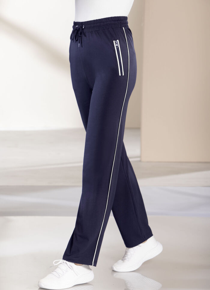 Freizeithose mit Kontrastpaspel MARINE