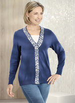 Pullover in sehr weicher Qualität mit Modal JEANSBLAU-ECRU