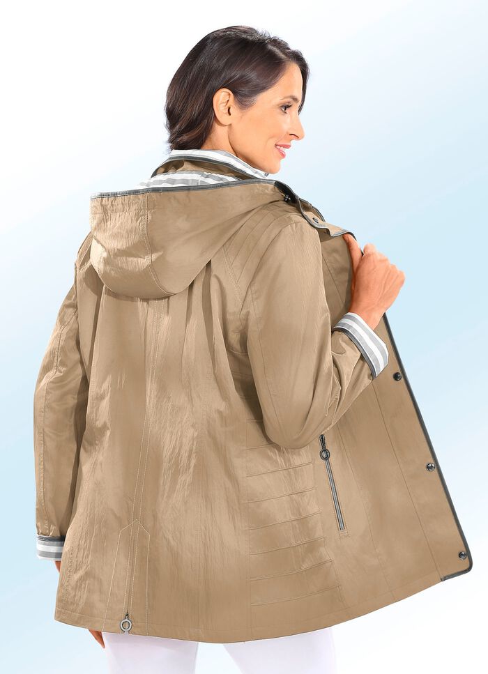Jacke mit abnehmbarer Kapuze BEIGE